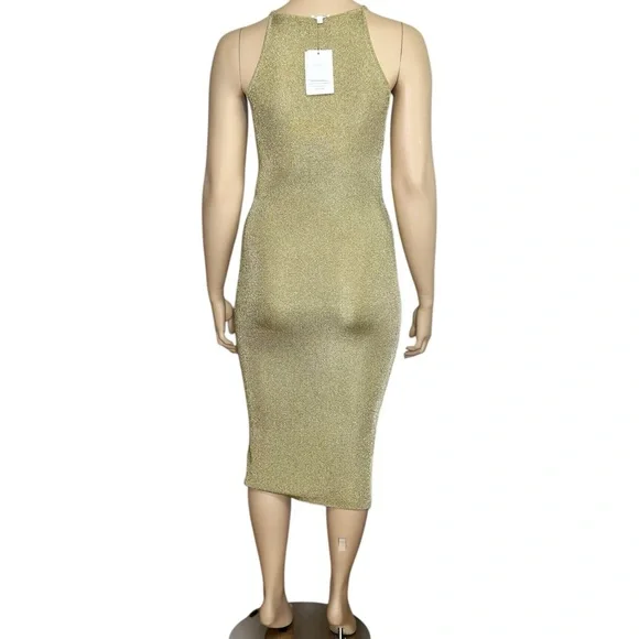 A.L.C. Ashley Knit Dress, Metallic Bright Gold, XL
